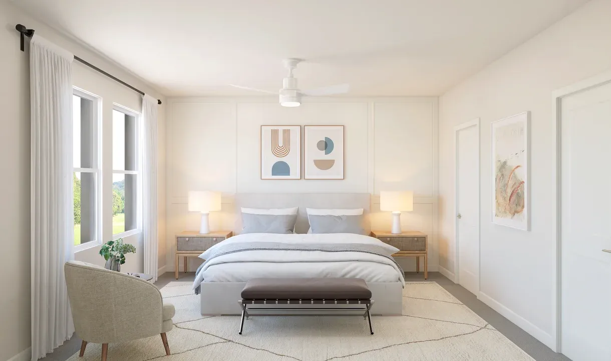 Primary suite with feature wall