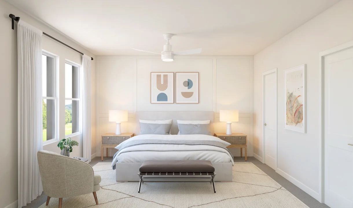 Primary suite with feature wall