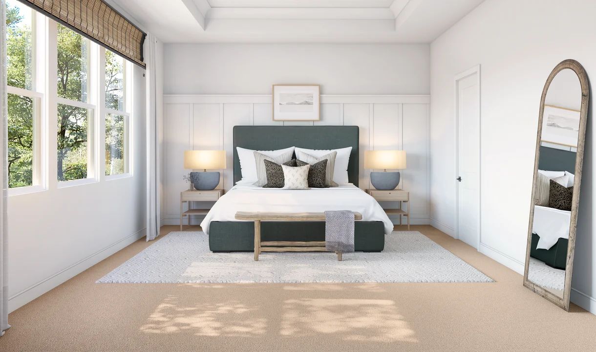 Primary suite with decorative feature wall