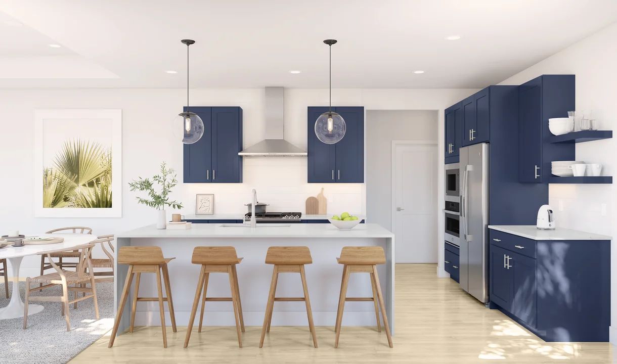 Kitchen with pendant lighting