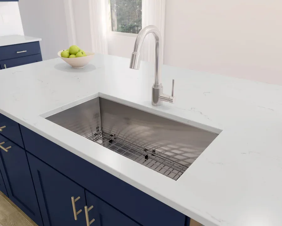 Kitchen with stainless undermount sink