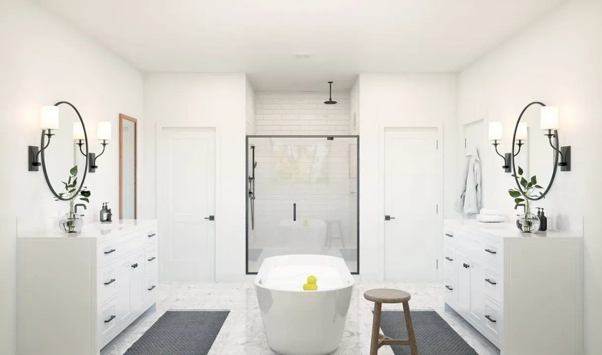 Primary bath with soaking tub