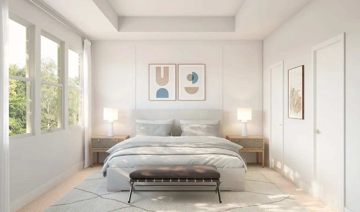 Primary suite with feature wall