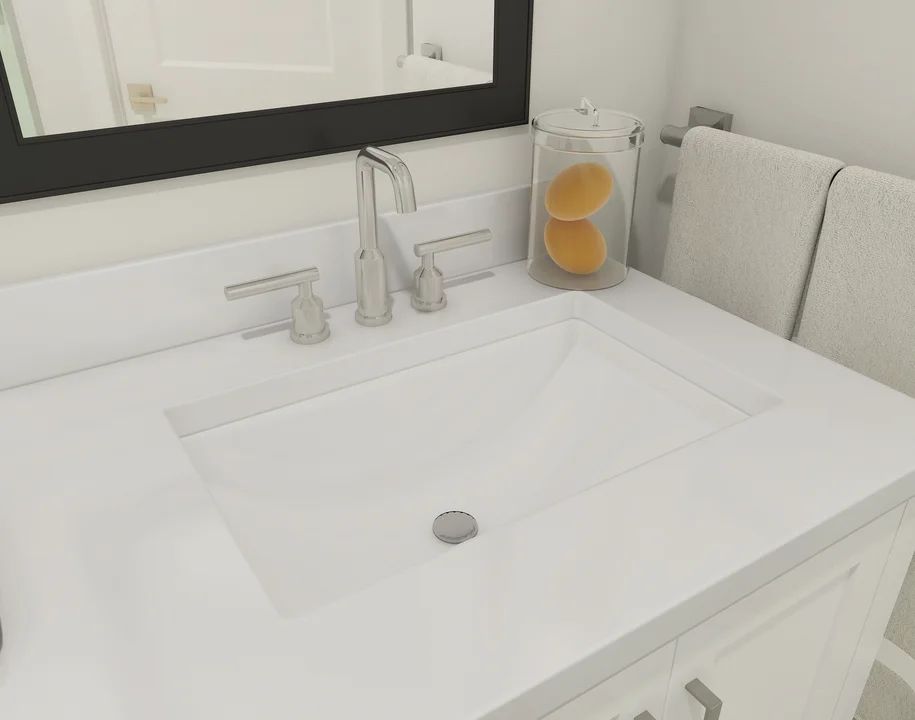 Primary bath with chrome fixtures