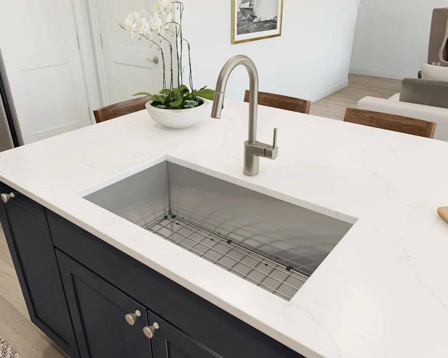 Kitchen with undermount stainless steel sink
