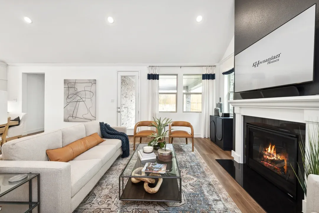 Great room with fireplace