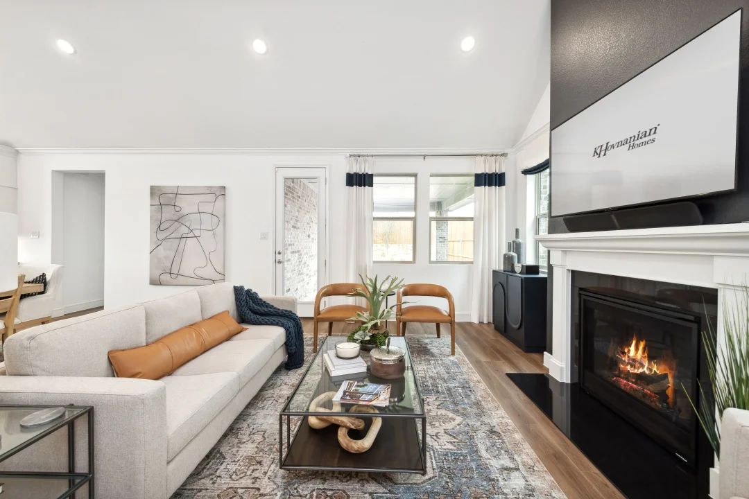 Great room with fireplace