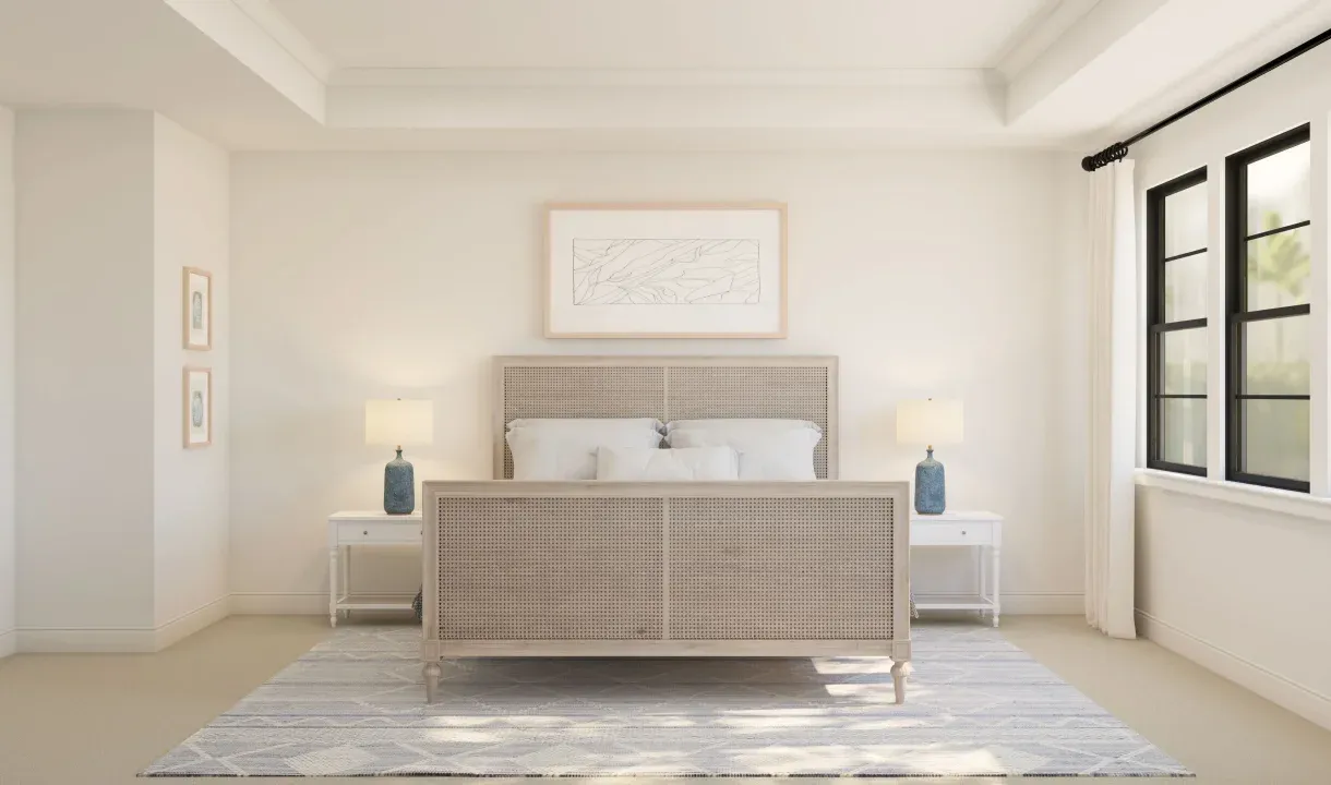Primary suite with plush carpeting