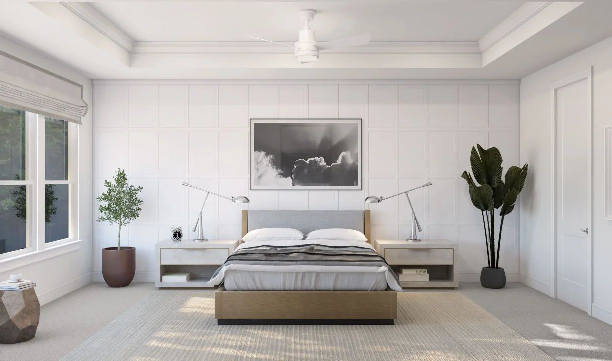 Primary suite with feature wall