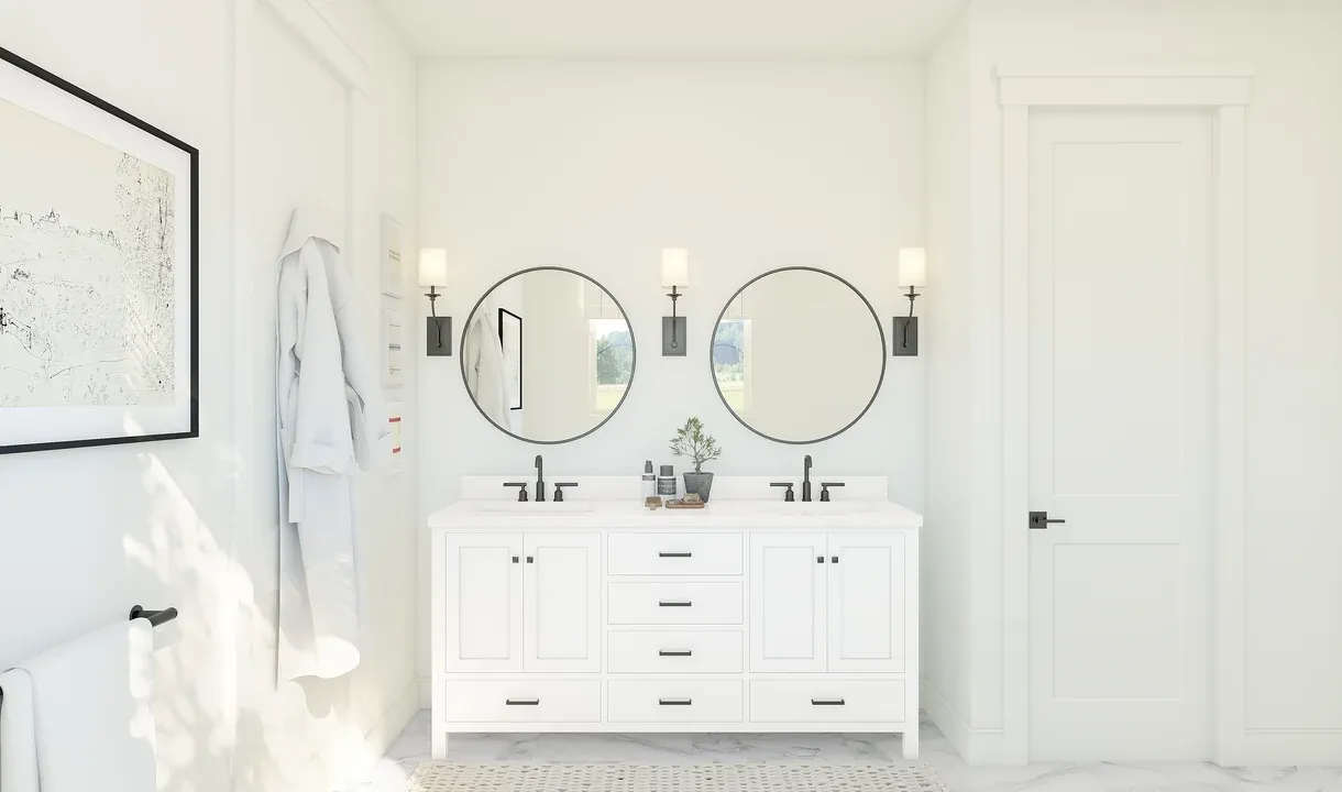 Primary bath with dual sinks
