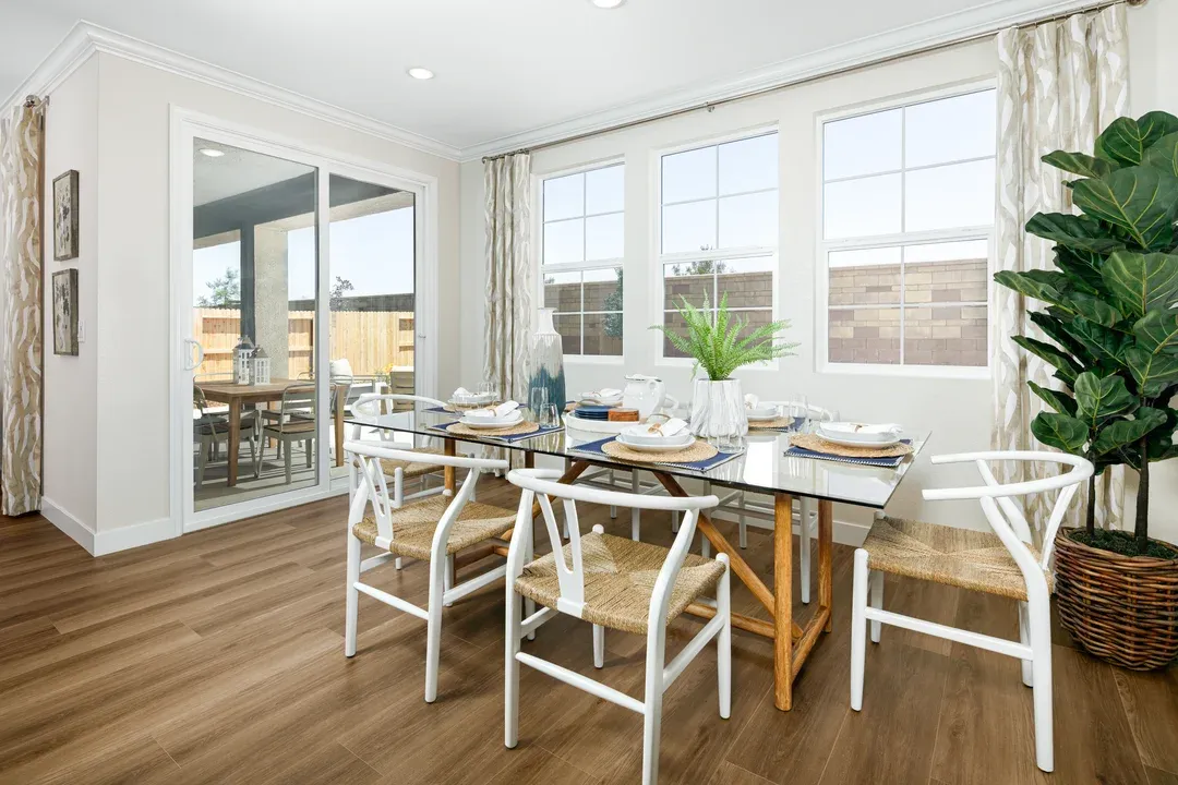 Cozy dining area with sliding door to the outdoors