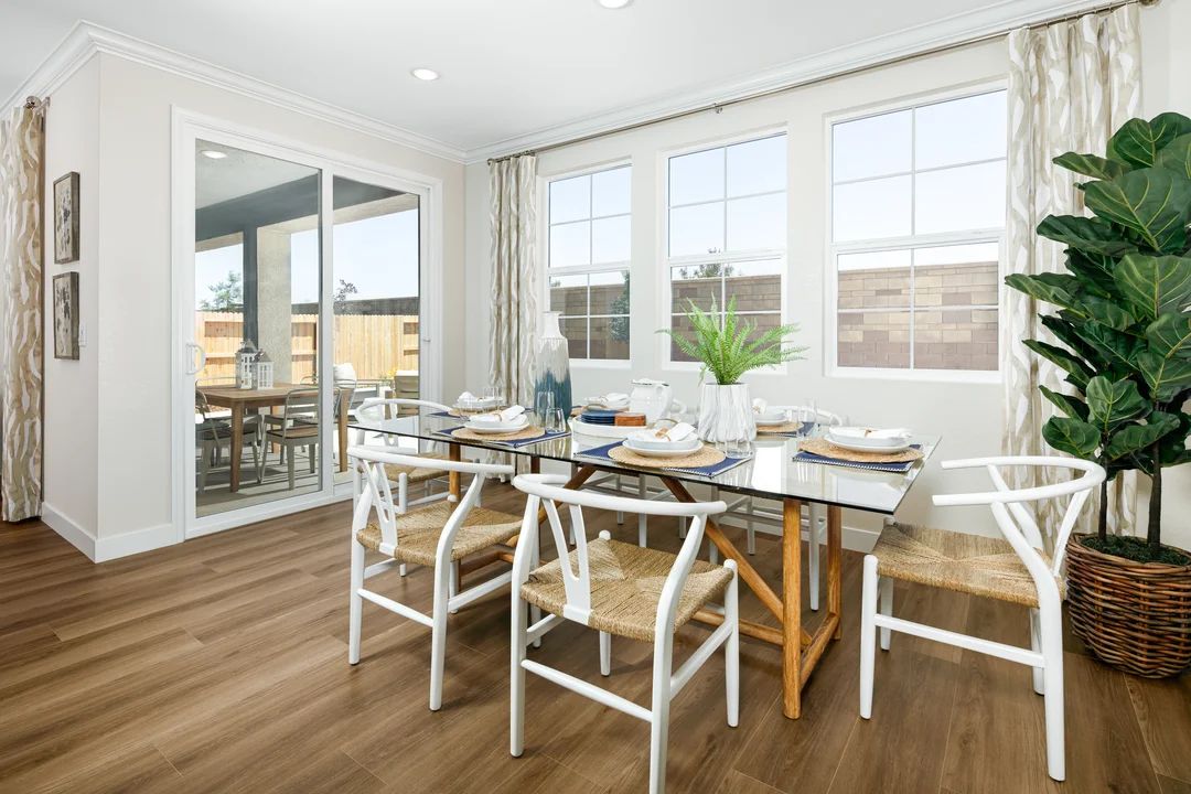 Cozy dining area with sliding door to the outdoors