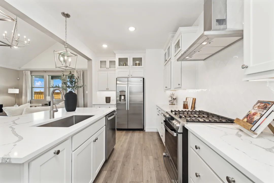 Kitchen with stainless steel appliances