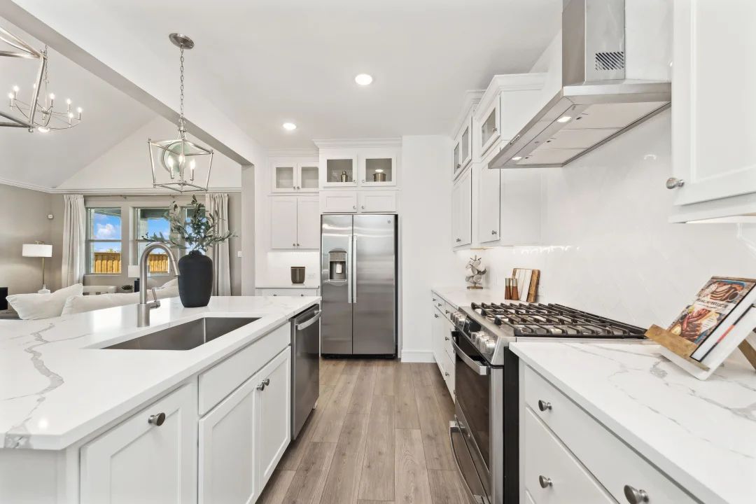 Kitchen with stainless steel appliances