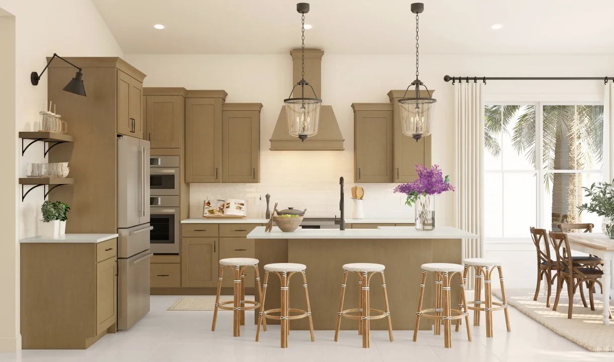 Kitchen with pendant lighting