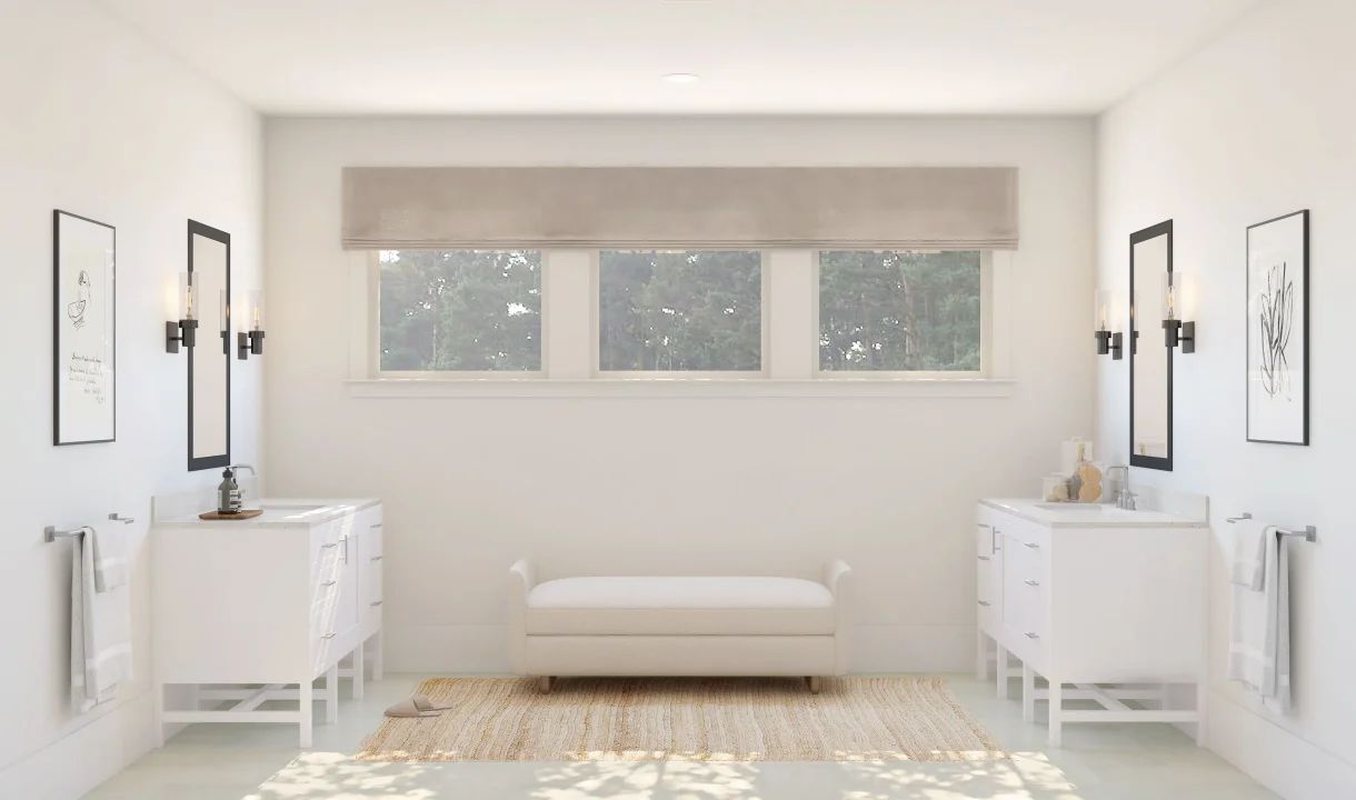 Dual vanities in primary bath