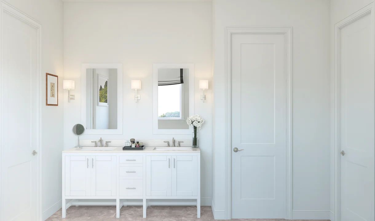 Freestanding vanity in primary bath