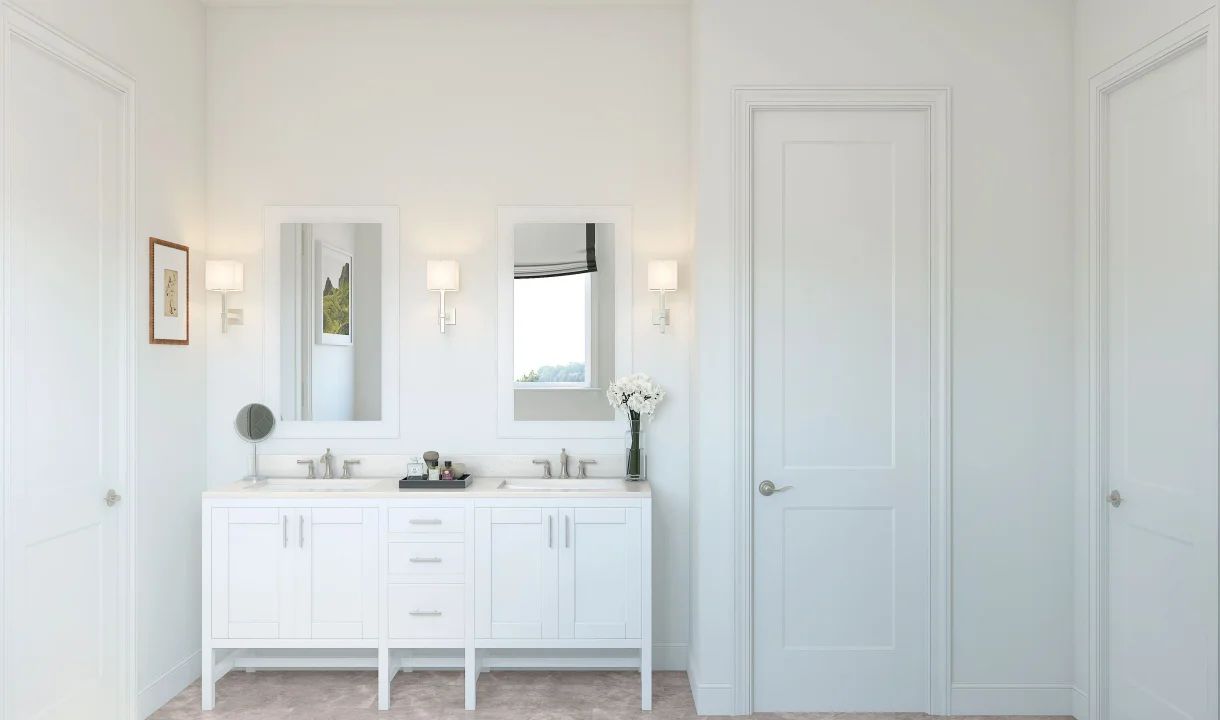 Freestanding vanity in primary bath