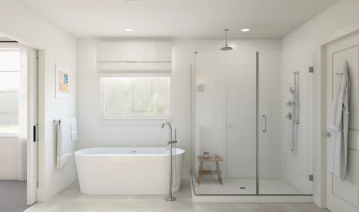 Primary bath with freestanding tub