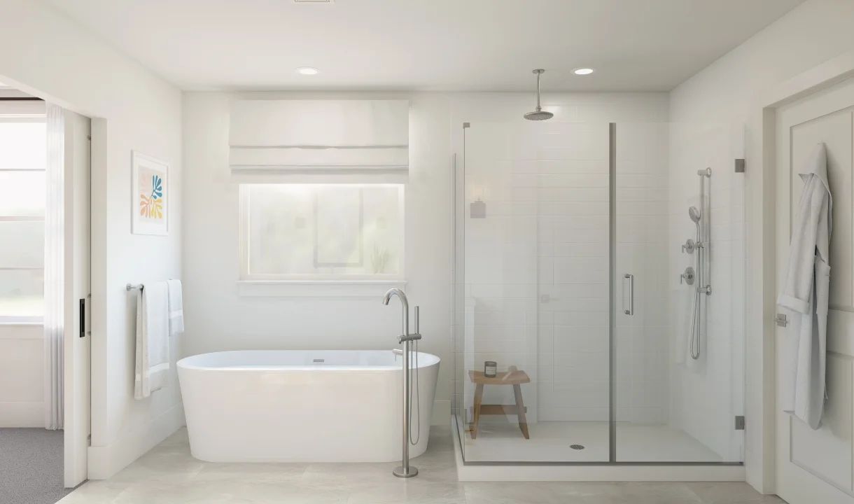Primary bath with freestanding tub