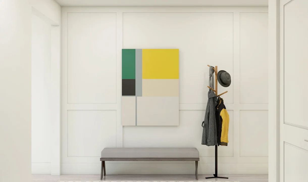 Foyer with decorative feature wall