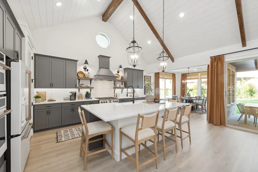 Kitchen with vaulted ceiling