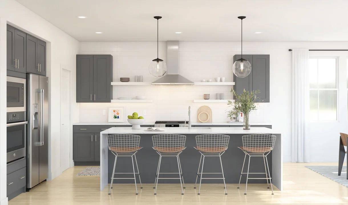 Kitchen with open shelving