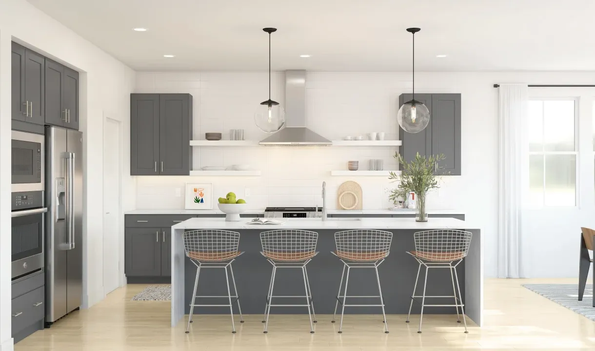 Kitchen with open shelving