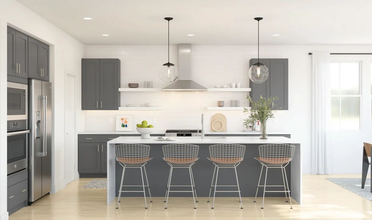 Kitchen with open shelving