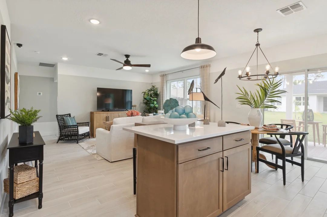 Island overlooking great room