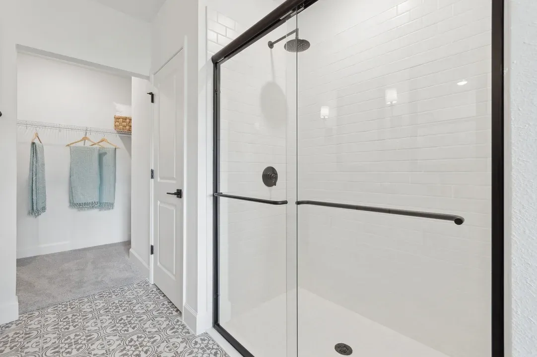Glass shower in primary bath