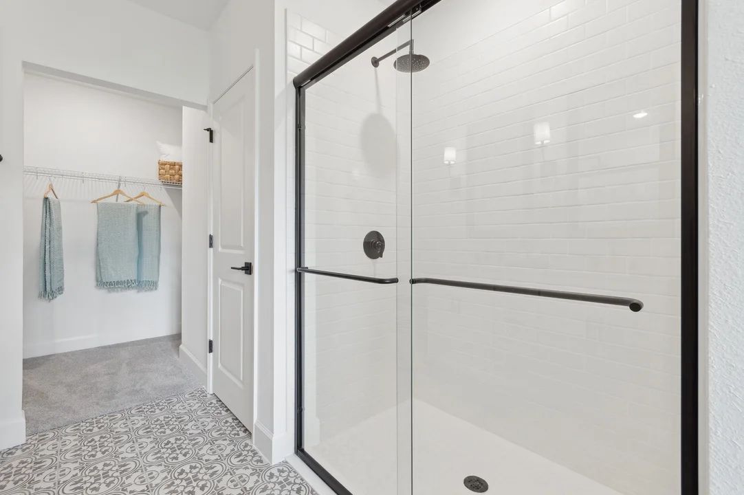 Glass shower in primary bath