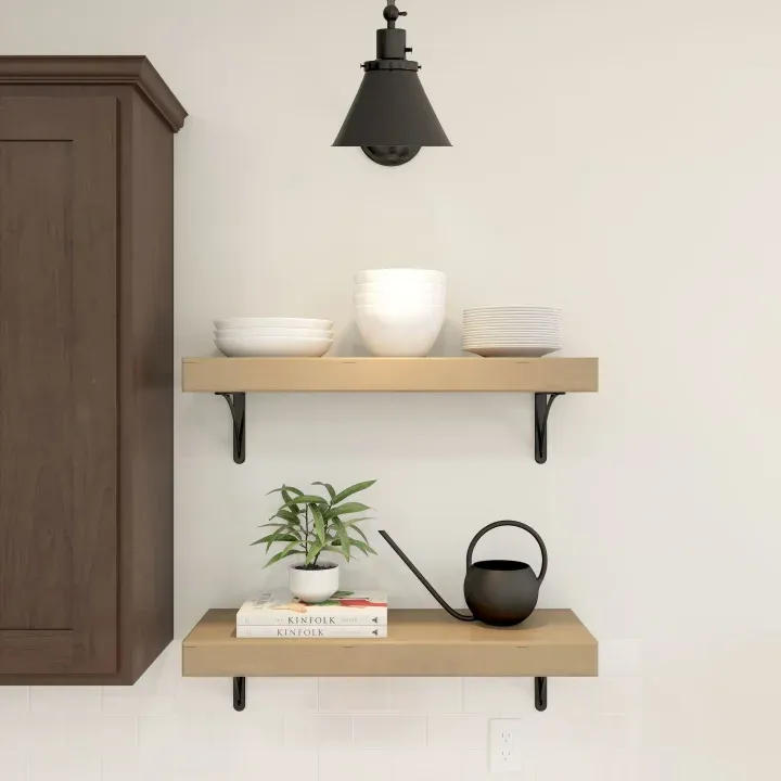 Kitchen with open shelving