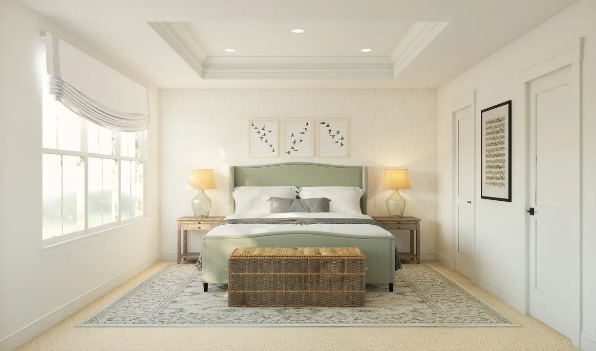 Primary suite with tray ceiling