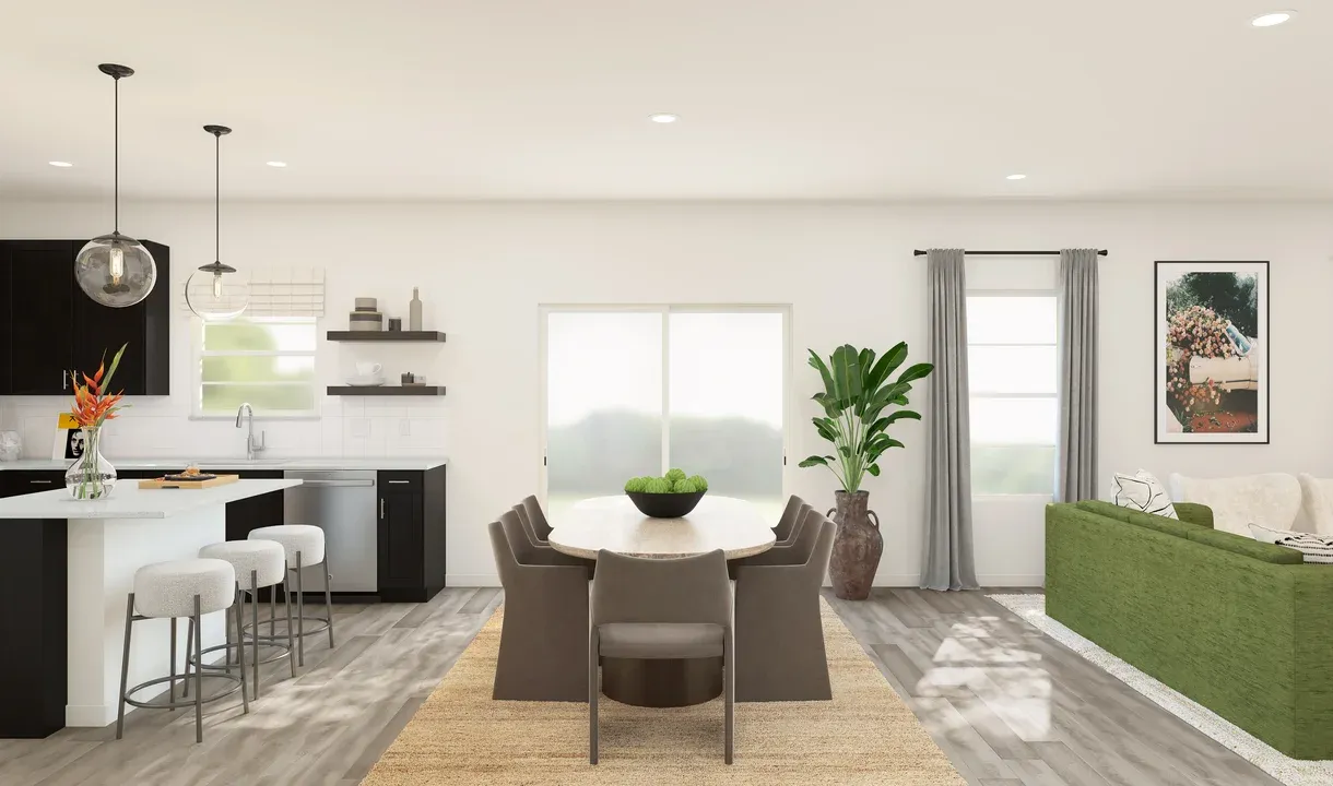 Cozy dining area adjacent from kitchen