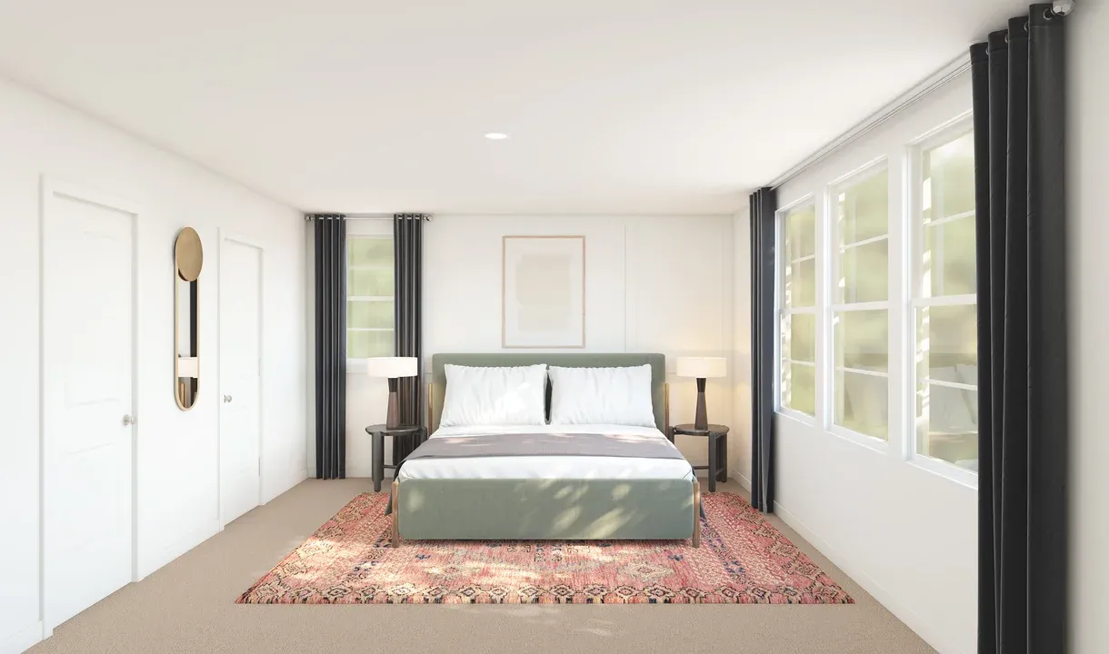 Primary suite with plush carpeting