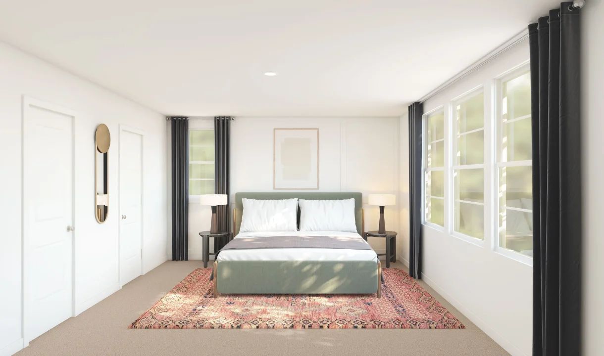 Primary suite with plush carpeting