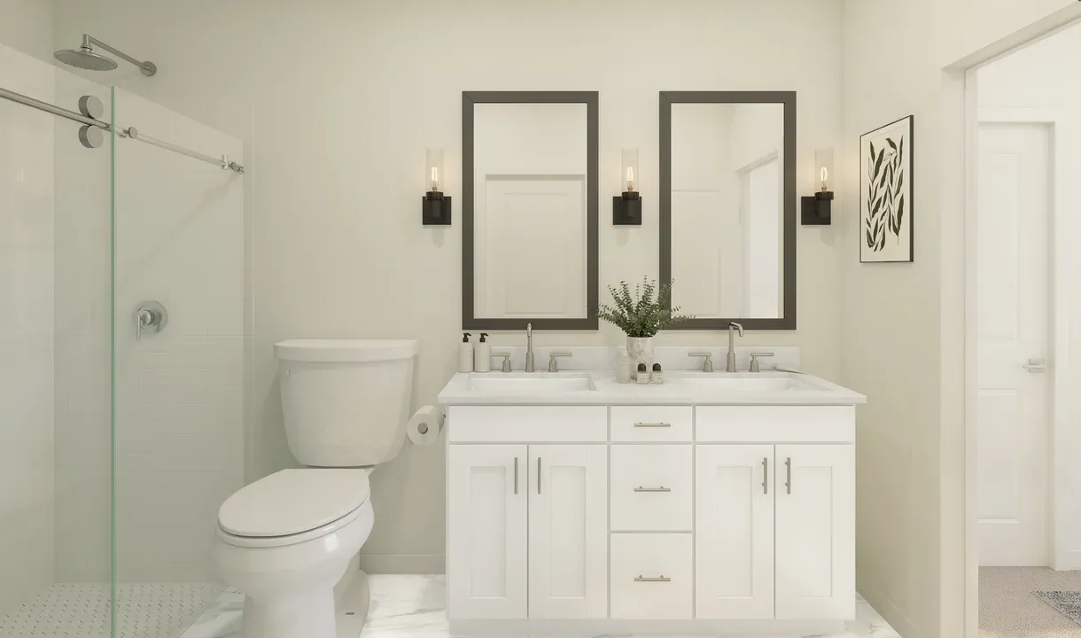 Primary bath with dual sinks