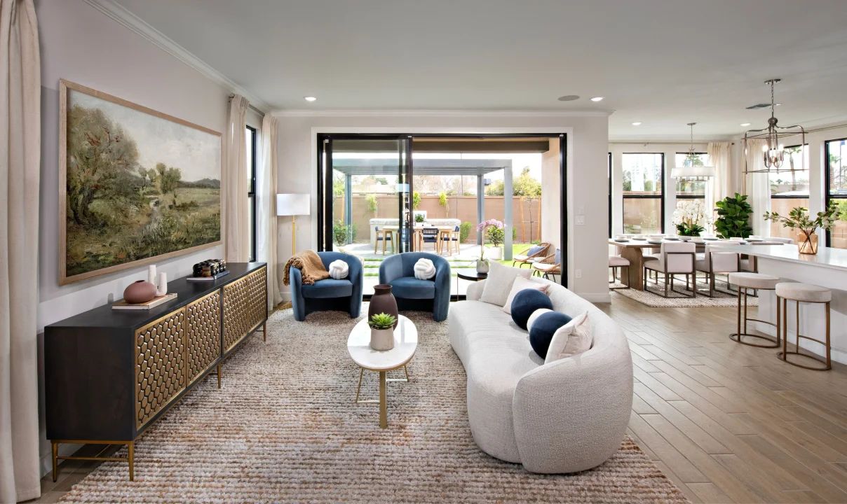 Great room with glass sliding door