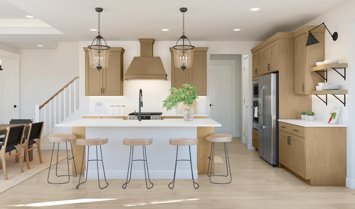 Kitchen with spacious central island