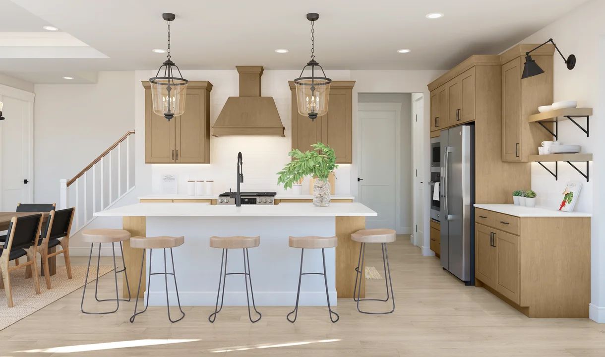 Kitchen with spacious central island