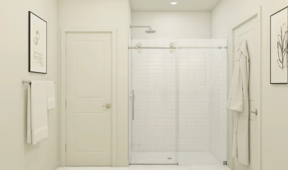 Glass shower in primary bath