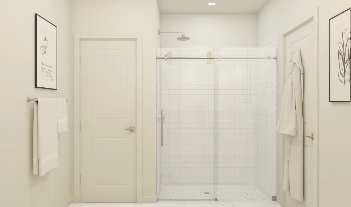 Glass shower in primary bath