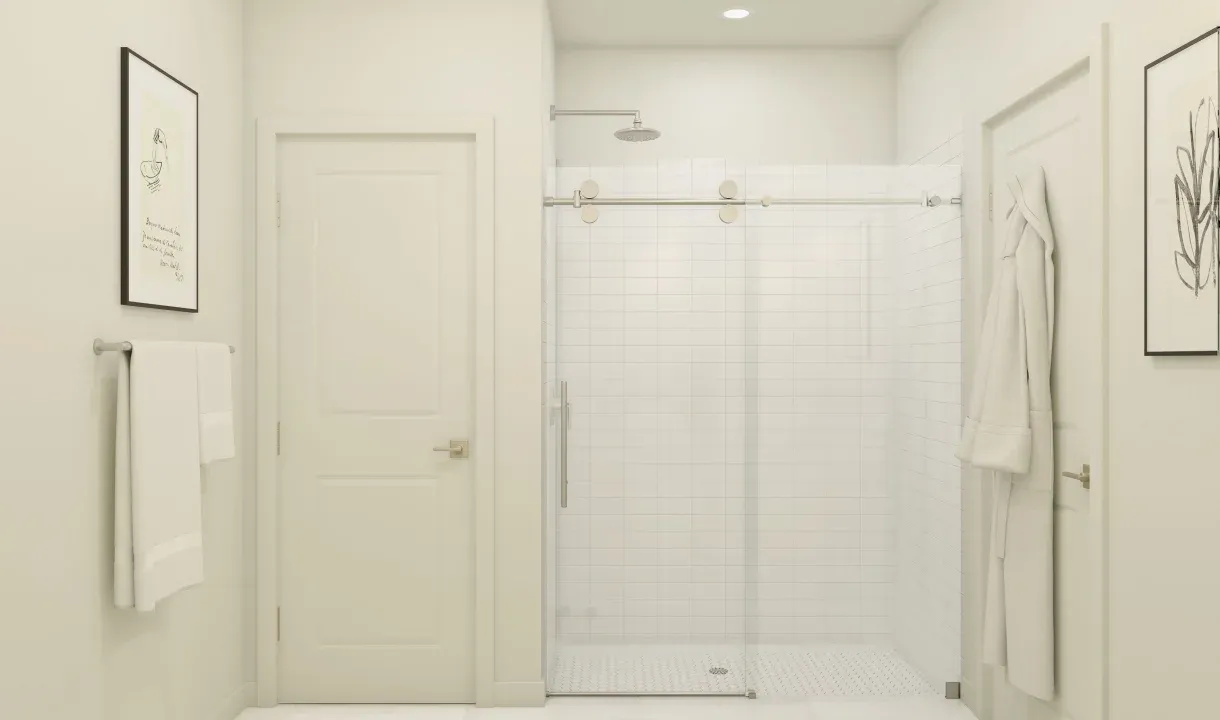 Glass shower in primary bath