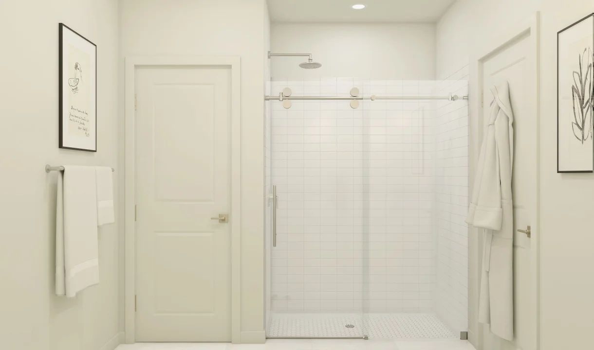 Glass shower in primary bath