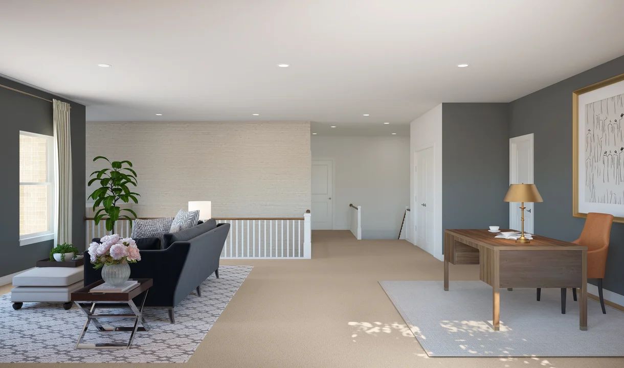 Loft with plush carpeting