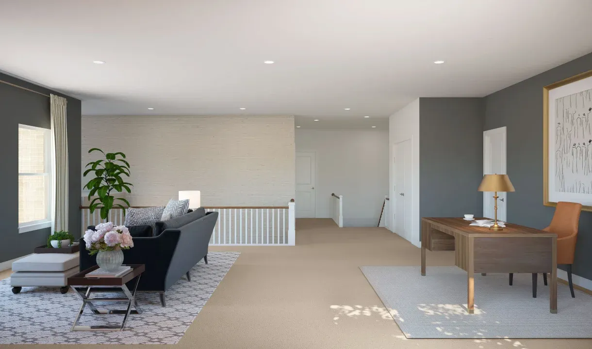 Loft with plush carpeting