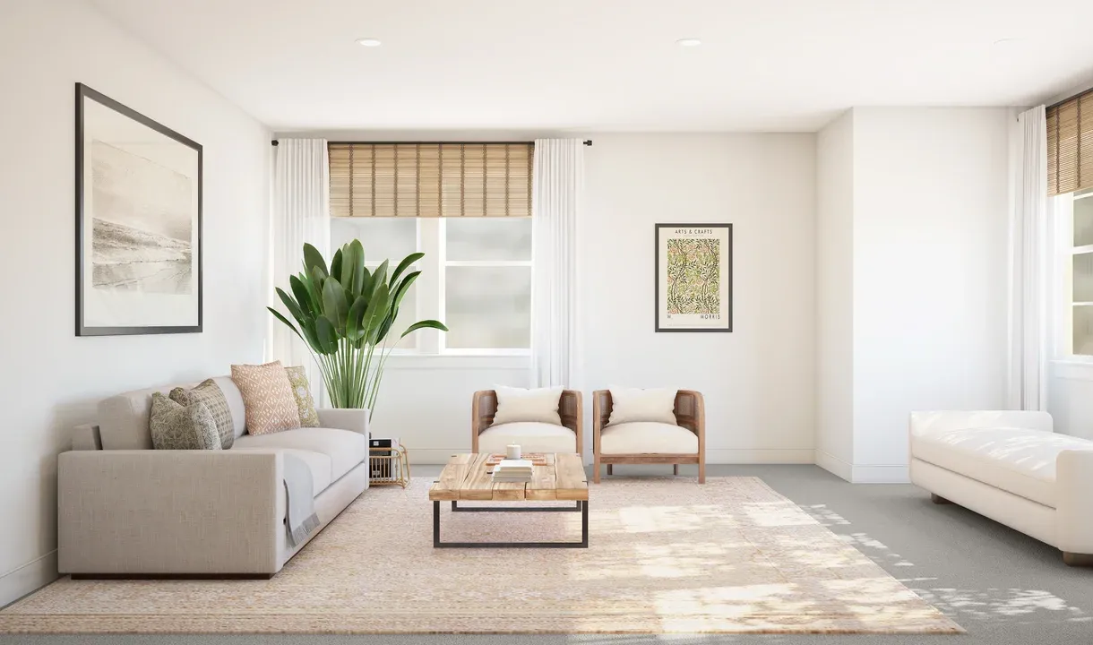Versatile loft space with plush carpeting