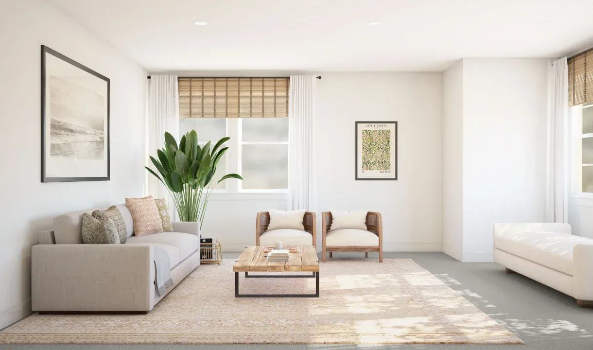 Versatile loft space with plush carpeting