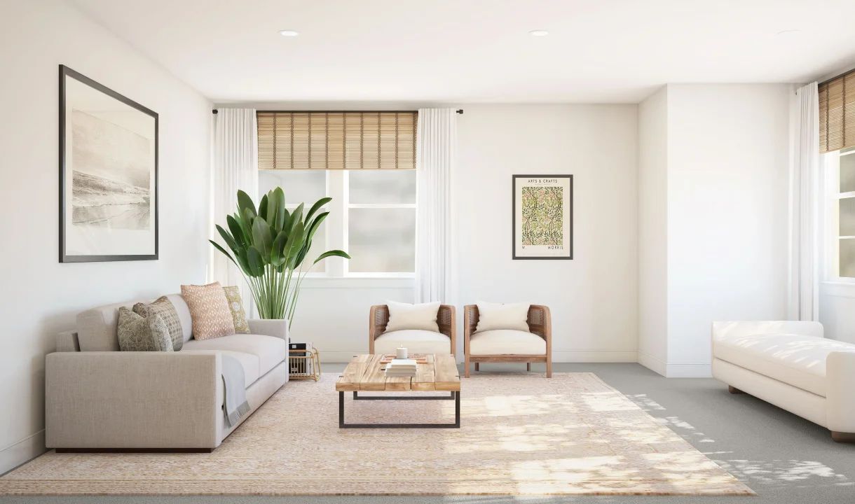 Versatile loft space with plush carpeting